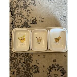 Rae Dunn Artisan Collection by Magenta 4 Pc Bread & Dipping Serving Set Tray